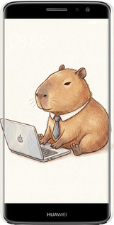 3D пластиковый матовый чехол Funny Capybara CEO Working для Huawei Nova Plus - 6777m-961 изображение 