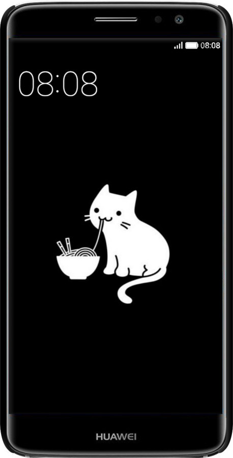 3D пластиковый матовый чехол С милым котом на черном фоне для Huawei Nova Plus - 6528m-961 изображение 