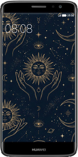 Силиконовый чехол Celestial Harmony: Sun & Moon Gold Mystic Pattern для Huawei Nova Plus - 6778u-961 изображение 