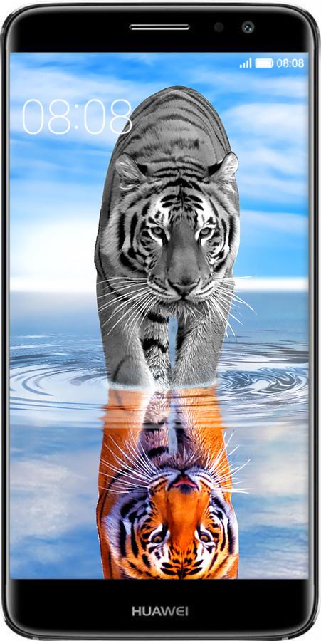 Силиконовый чехол Тигр для Huawei Nova Plus - 6016u-961 изображение 