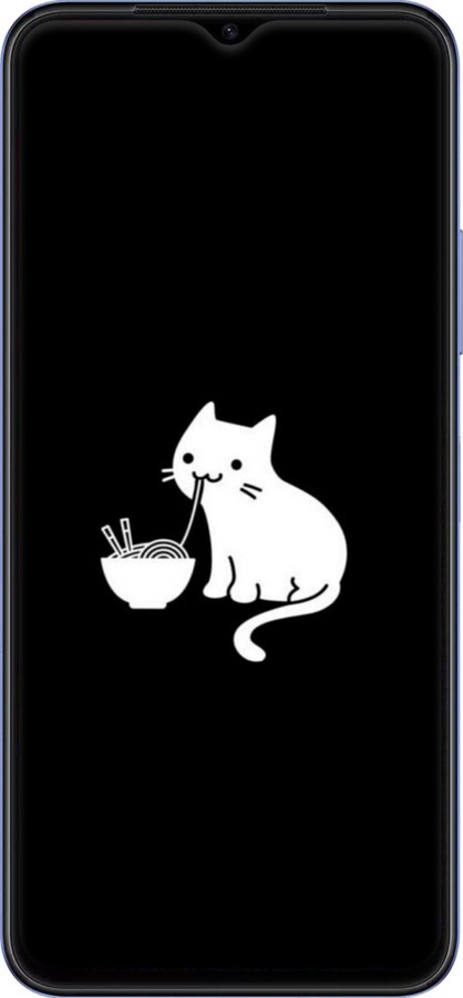 Силиконовый чехол С милым котом на черном фоне для Huawei Nova Y61 - 6528u-2983 изображение 