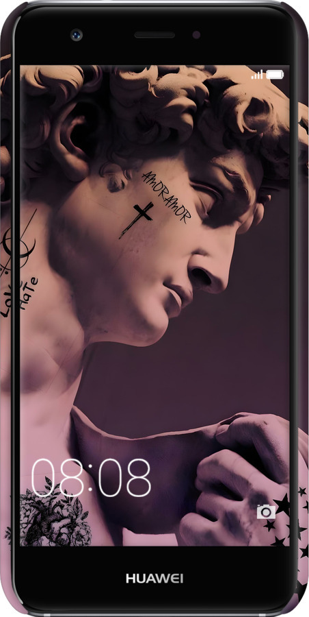 3D пластиковый матовый чехол Давид для Huawei Nova - 6302m-439 изображение 