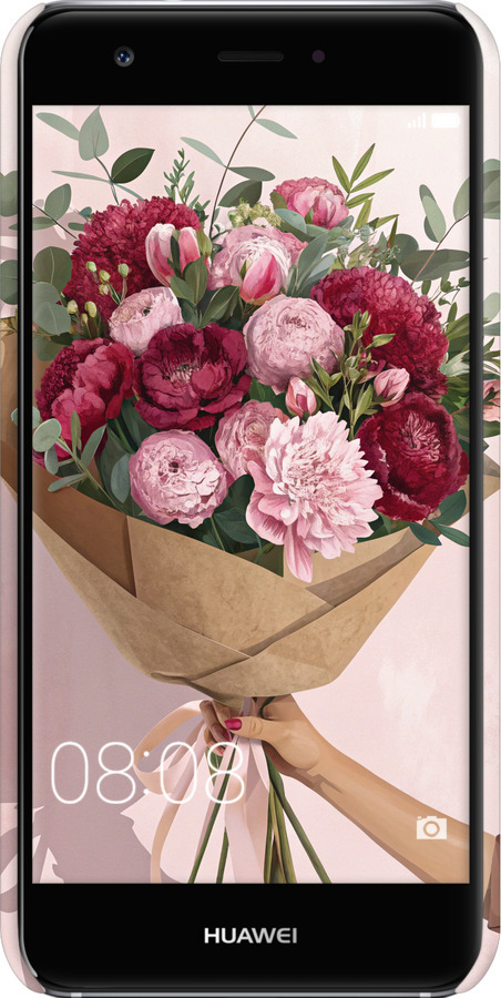 3D пластиковий матовий чехол Півонії 1 для Huawei Nova - 6705m-439 изображение 