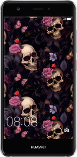 2D пластиковый чехол Черепа и розы для Huawei Nova - 6316t-439 изображение 