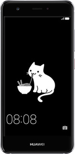 2D пластиковий чехол Милий кіт на чорному фоні для Huawei Nova - 6528t-439 изображение 