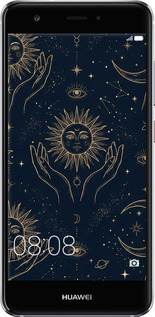 Силіконовий чехол Celestial Harmony: Sun & Moon Gold Mystic Pattern для Huawei Nova - 6778u-439 изображение 