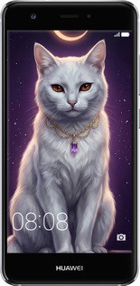 Силіконовий чехол Mystic White Cat Gothic Dark Purple Gold для Huawei Nova - 6805u-439 изображение 