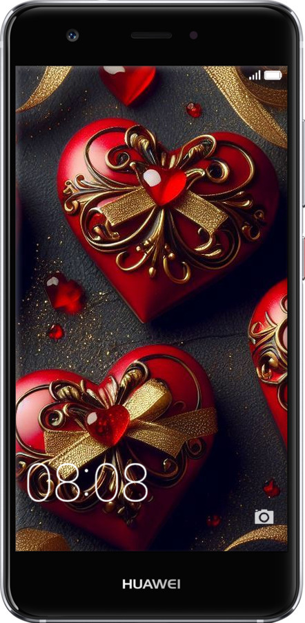 Силиконовый чехол Сердечки v4 для Huawei Nova - 5834u-439 изображение 