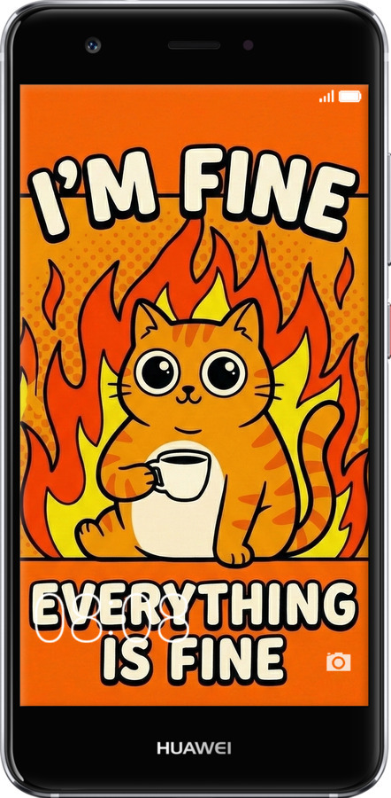 2D пластиковый чехол Funny Cat для Huawei Nova - 6786t-439 изображение 