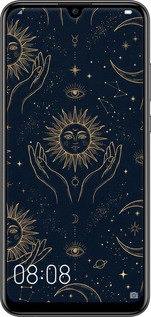 Силиконовый чехол Celestial Harmony: Sun & Moon Gold Mystic Pattern для Huawei P Smart 2019 - 6778u-1634 изображение 