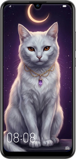 2D пластиковий чехол Mystic White Cat Gothic Dark Purple Gold для Huawei P Smart 2019 - 6805t-1634 изображение 