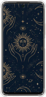 Силикон с усиленными углами чехол Celestial Harmony: Sun & Moon Gold Mystic Pattern для Huawei P Smart 2021 - 6778sp-2100 изображение 