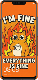 3D пластиковий матовий чехол Funny Cat для Huawei P Smart Plus - 6786m-1555 изображение 