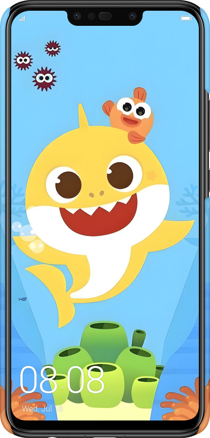 3D пластиковый матовый чехол Бейби Шарк для Huawei Nova 3i - 6303m-1541 изображение 