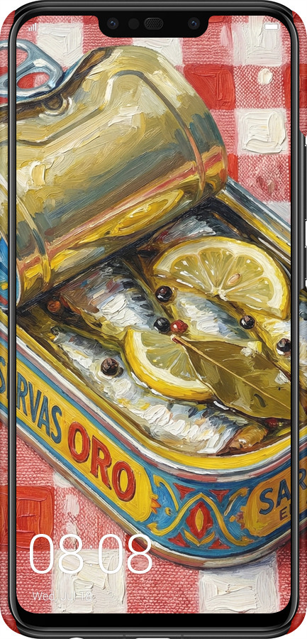 3D пластиковый матовый чехол Vintage Sardine Tin Phone для Huawei P Smart Plus - 6772m-1555 изображение 