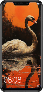 Силиконовый чехол Лебедь для Huawei P Smart Plus - 5964u-1555 изображение 