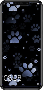 2D пластиковый чехол С синими отпечатками лап для Huawei P Smart Plus - 6441t-1555 изображение 