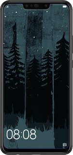 Силиконовый чехол Лиса и ночной лес для Huawei Nova 3i - 6481u-1541 изображение 