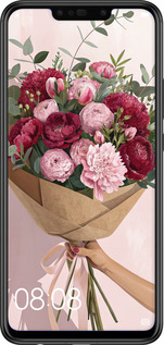 Силиконовый чехол Пионы 1 для Huawei P Smart Plus - 6705u-1555 изображение 