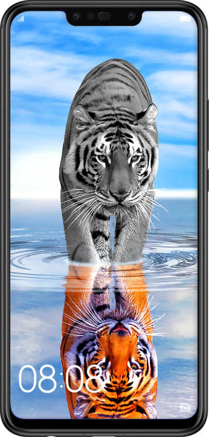 Силиконовый чехол Тигр для Huawei P Smart Plus - 6016u-1555 изображение 