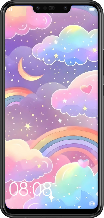Силиконовый чехол Облака и радуга для Huawei P Smart Plus - 6312u-1555 изображение 