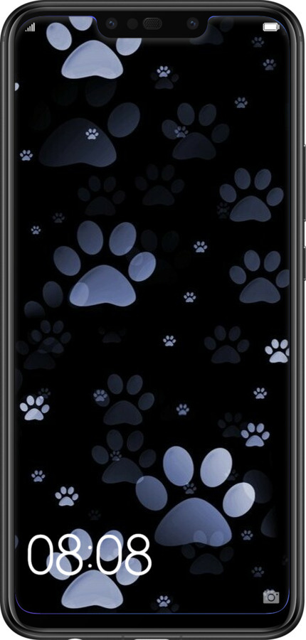 2D пластиковый чехол С синими отпечатками лап для Huawei P Smart Plus - 6441t-1555 изображение 