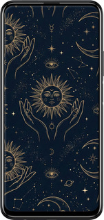 TPU чехол Celestial Harmony: Sun & Moon Gold Mystic Pattern для Huawei P Smart Pro - 6778b-1906 изображение 