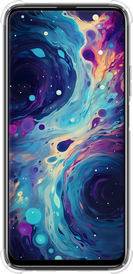 Силіконовий протиударний с посиленими кутами чехол Арт акварель для Huawei P Smart Pro - 6329sp-1906 изображение 
