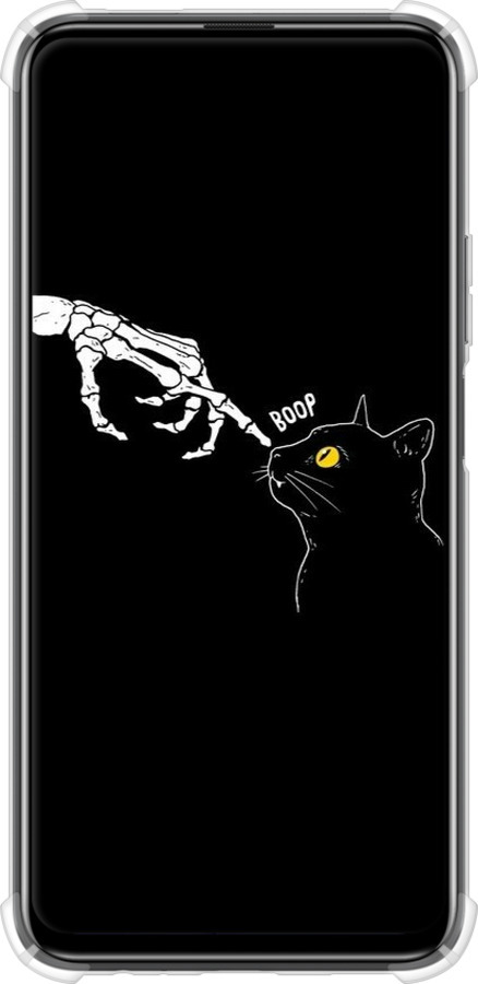 Силикон с усиленными углами чехол Кошка для Huawei P Smart Pro - 6505sp-1906 изображение 
