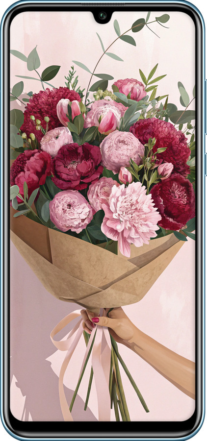 TPU чехол Пионы 1 для Huawei P Smart S - 6705b-1813 изображение 