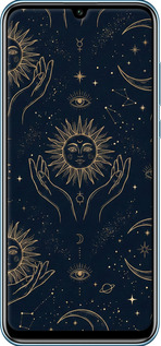 2D пластиковий чехол Celestial Harmony: Sun & Moon Gold Mystic Pattern для Huawei P Smart S - 6778t-1813 изображение 
