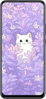 TPU чехол Котик в цветах для Huawei P Smart Z - 6390b-1704 изображение 