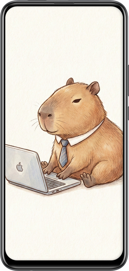 TPU чехол Funny Capybara CEO Working для Huawei Y9 Prime 2019 - 6777b-1736 изображение 