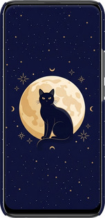 3D пластиковый матовый чехол Cute Cat Celestial/Witchy для Huawei Y9 Prime 2019 - 6787m-1736 изображение 