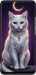 3D пластиковий матовий чехол Mystic White Cat Gothic Dark Purple Gold для Huawei Y9 Prime 2019 - 6805m-1736 изображение 