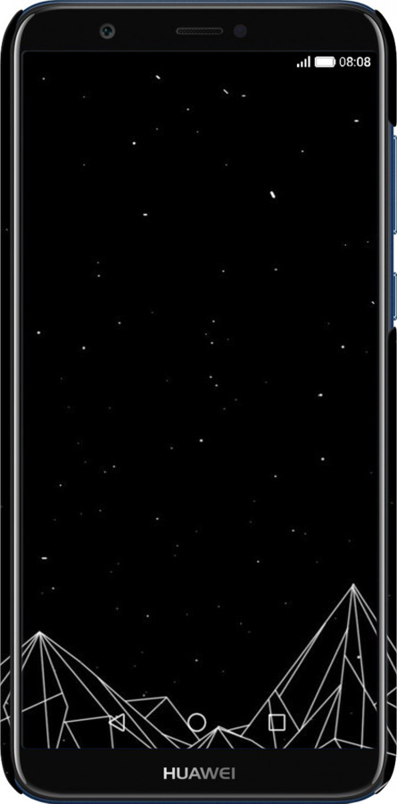 3D пластиковый матовый чехол Черно белые абстрактные горы для Huawei P Smart - 6437m-1346 изображение 