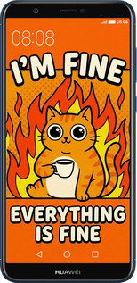 2D пластиковый чехол Funny Cat для Huawei P Smart - 6786t-1346 изображение 