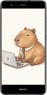 Силиконовый чехол Funny Capybara CEO Working для Huawei P10 Lite - 6777u-896 изображение 