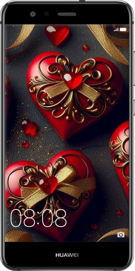 Силіконовий чехол Сердечки v4 для Huawei P10 Lite - 5834u-896 изображение 