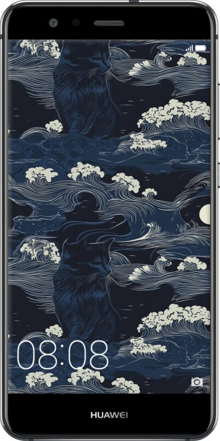Силиконовый чехол Морская тематика в стиле арт-деко для Huawei P10 Lite - 6520u-896 изображение 