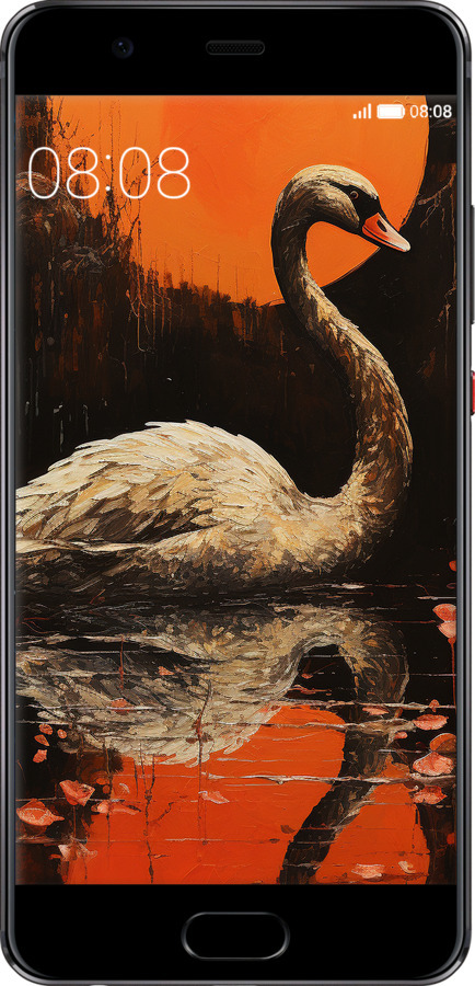Силиконовый чехол Лебедь для Huawei P10 Plus - 5964u-963 изображение 