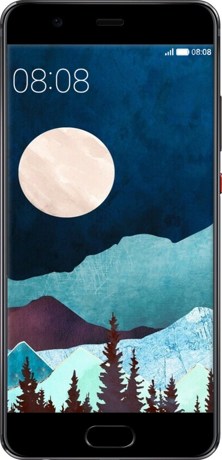 Силиконовый чехол Горная идиллия ночной пейзаж для Huawei P10 Plus - 6488u-963 изображение 