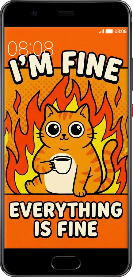 Силиконовый чехол Funny Cat для Huawei P10 Plus - 6786u-963 изображение 