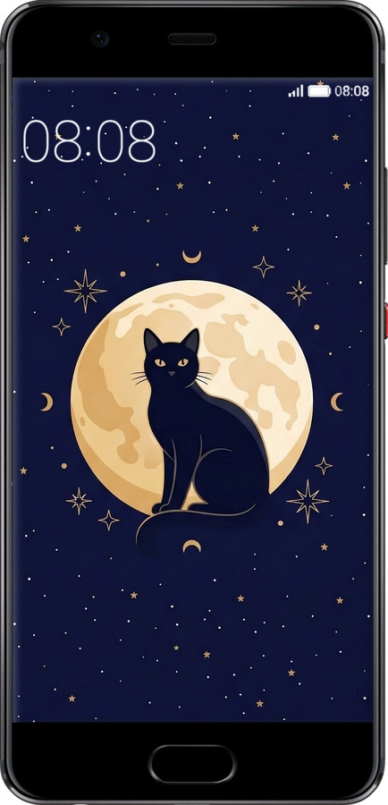Силиконовый чехол Cute Cat Celestial/Witchy для Huawei P10 Plus - 6787u-963 изображение 