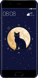3D пластиковий матовий чехол Cute Cat Celestial/Witchy для Huawei P10 - 6787m-780 изображение 