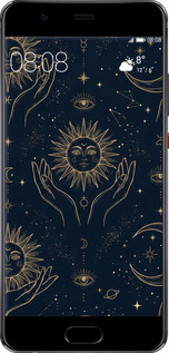 Силіконовий чехол Celestial Harmony: Sun & Moon Gold Mystic Pattern для Huawei P10 - 6778u-780 изображение 