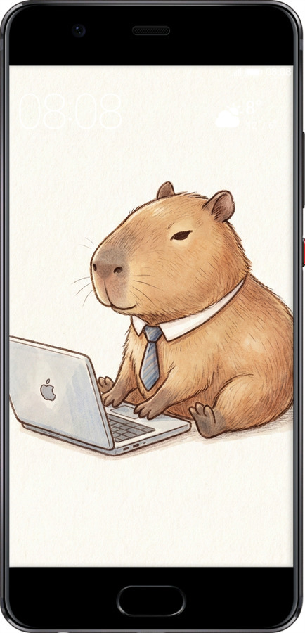 Силиконовый чехол Funny Capybara CEO Working для Huawei P10 - 6777u-780 изображение 