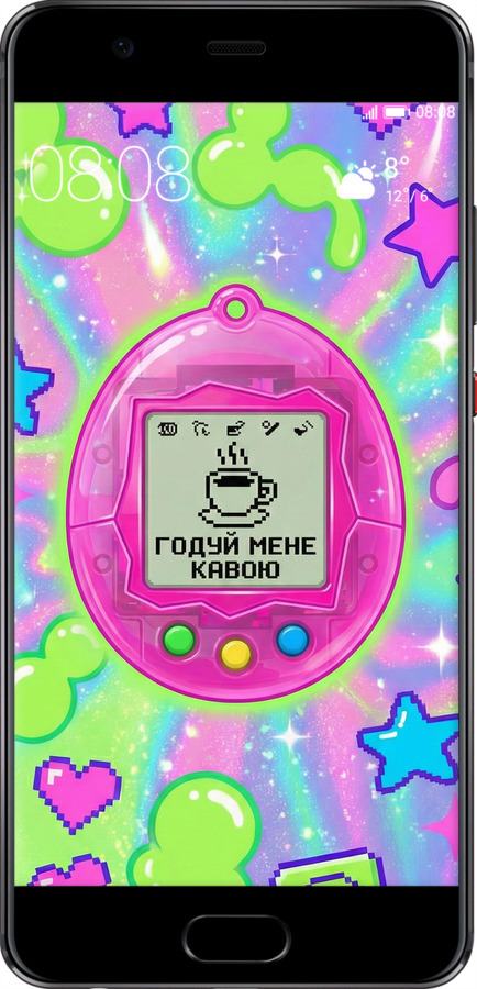 Силиконовый чехол Y2K Aesthetic Retro Pet: Годуй мене кавою для Huawei P10 - 6784u-780 изображение 