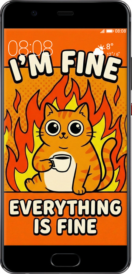 2D пластиковий чехол Funny Cat для Huawei P10 - 6786t-780 изображение 