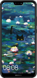 TPU чехол із зображенням водяних лілій та кішок для Huawei P20 Lite - 6257b-1410 изображение 
